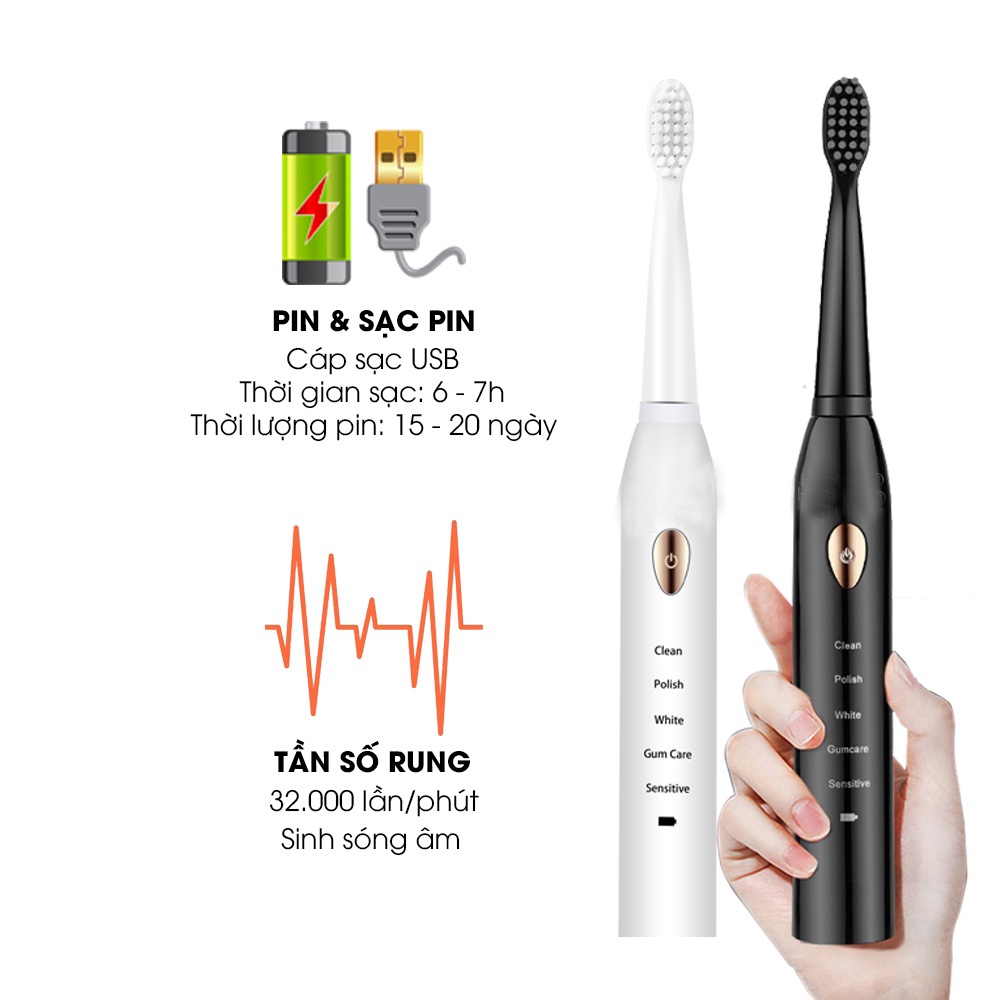 Bàn Chải Điện Sonic X8 Pro - Bàn Chải Đánh Răng Điện Bản Pro Nâng Cấp Đặc Biệt