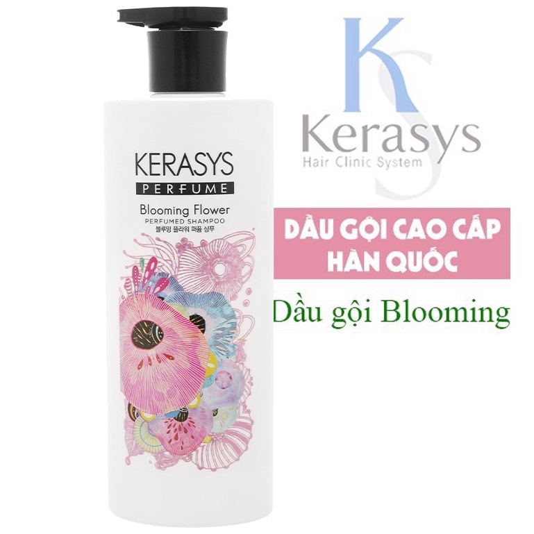 Dầu gội Kerasys Hàn Quốc Perfume Blooming Flower hương nước hoa chai 600ml -Hàng Chính hãng-date 6/2024
