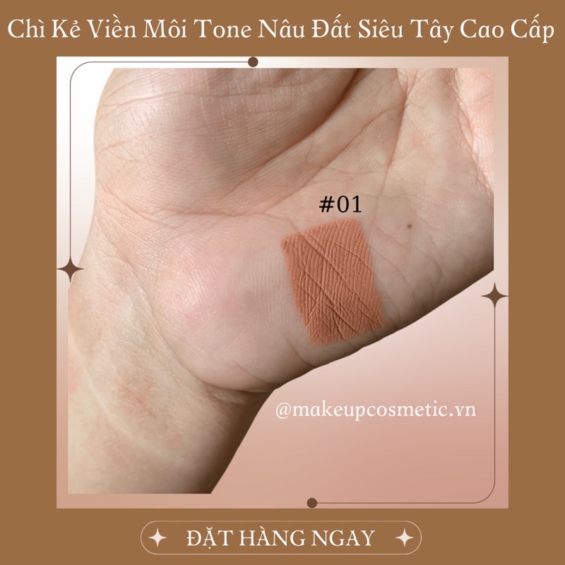 Chì Kẻ Viền Môi Tone Nâu Đất Siêu Tây Cao Cấp