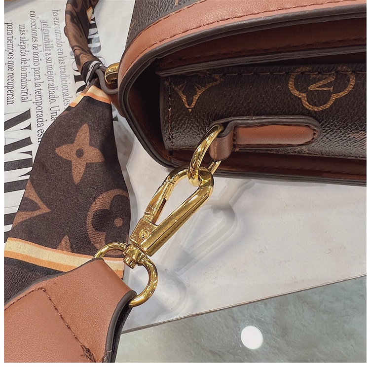 Túi xách Louis Vuitton Dauphine classic LV đeo chéo, bản thịnh hành 2023 kèm dây lụa, khóa chữ nhật size 21cm