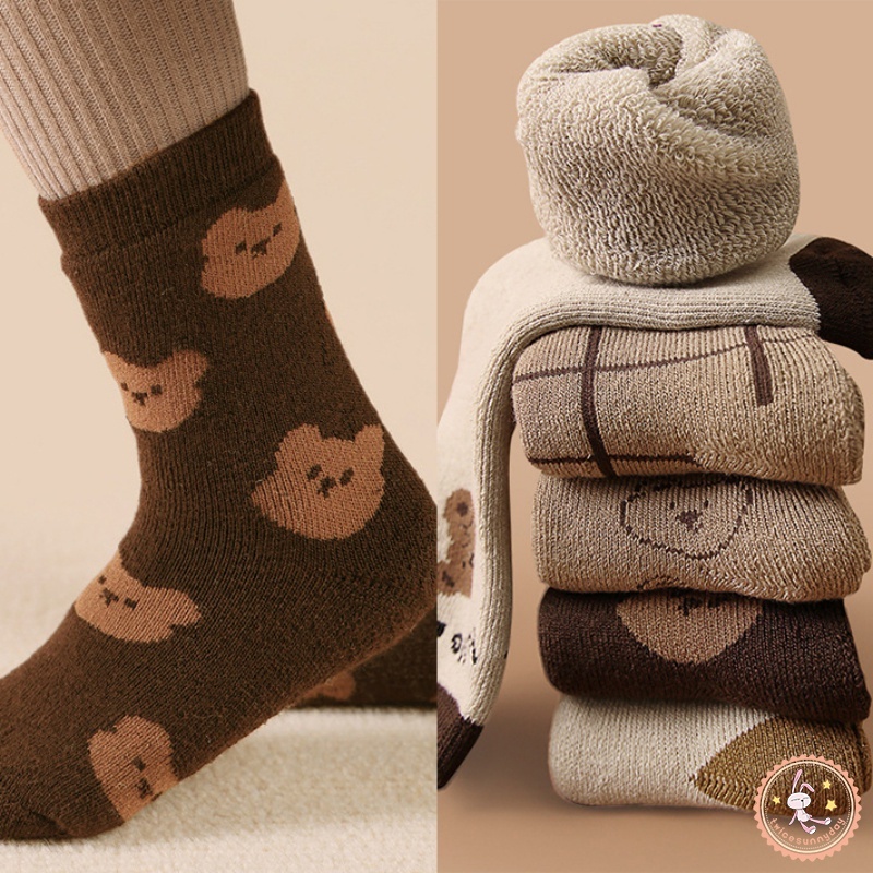 Tất Nhung Giữ Ấm Chân Họa Tiết Hoạt Hình Thời Trang Mùa Đông Cho Bé