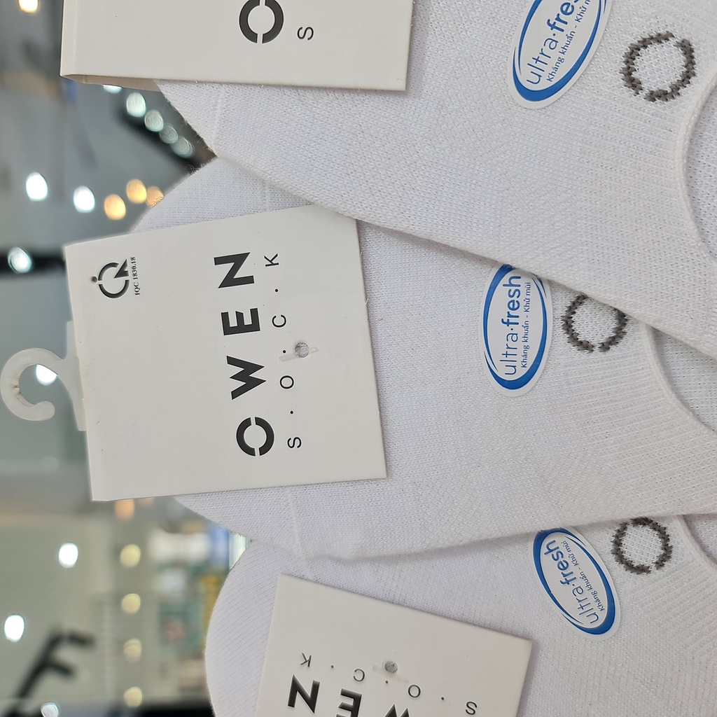 Tất nam, Vớ Nam cổ thuyền Màu Trắng Owen 100% cotton khử mùi, Chống Hôi Chân Đỉnh Luôn,OWEN - Khẳng định chất lượng