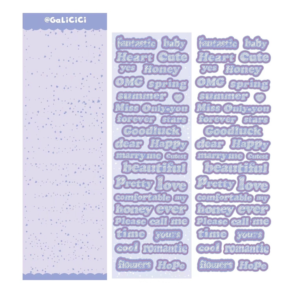 Galici Miếng Dán Denim In Chữ Tiếng Anh Màu Laser Trang Trí Nội Thất DIY