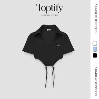 Áo croptop nữ body ngắn tay toptify polo khoét eo set the standard top ac230