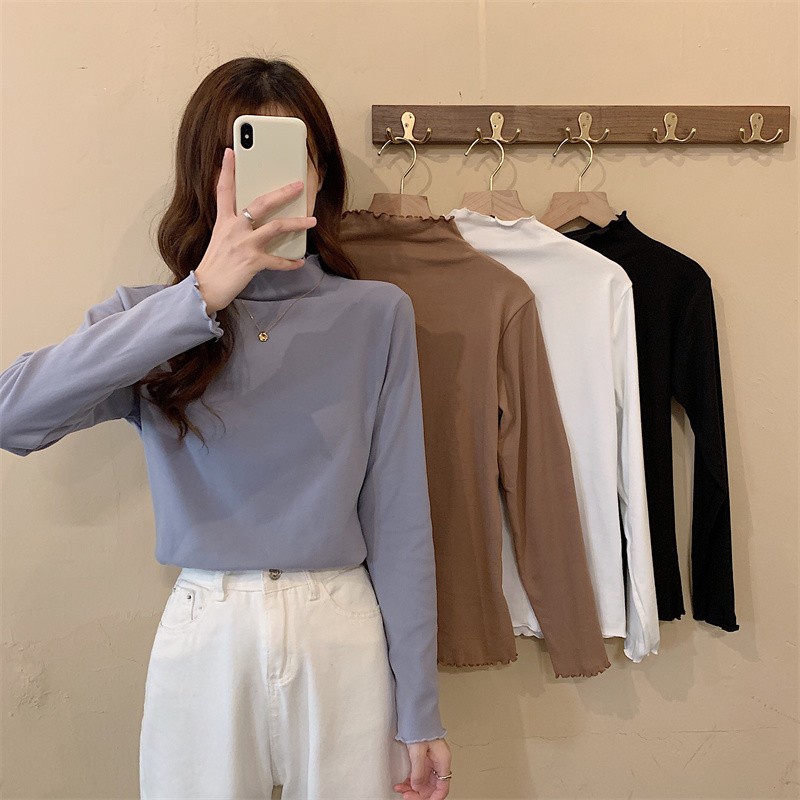 NRVP Áo Thun Nữ Dài Tay Phong Cách Hàn Quốc Mới 2023