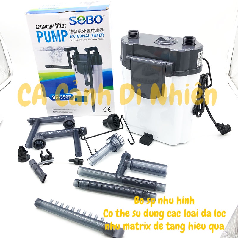 Máy lọc treo thành hồ cá SOBO SF-350F 5W SF-550F 7W cho bể cá 30-70 cm kèm lọc váng