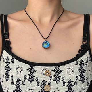 Vòng cổ trái đất quả cầu thủy tinh moonfire