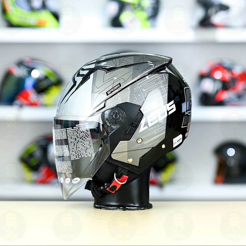 Mũ bảo hiểm 3/4 có 2 kính Zeus 205 thiết kế nhỏ, gọn, nhẹ kiểu dáng trẻ trung chính hãng - Helmets 4U
