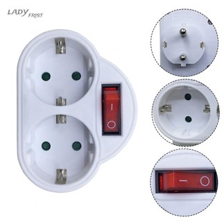 [ FAST SHIPPING ]2-way Switch Socket Double Socket EU Flame Retardant Multiple Plug White