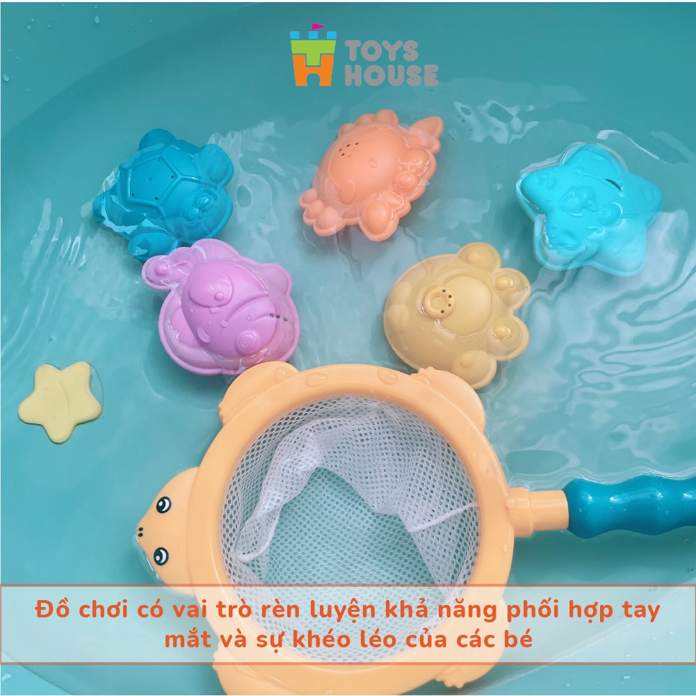 Đồ chơi tắm - vợt bắt cá kèm 5 sinh vật biển ToysHouse HE0229 , chính hãng