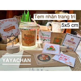 [HOT] 10 Tem dán kraft/ trắng Tết, năm mới, giáng sinh, noel, 20/11, 8/3 …