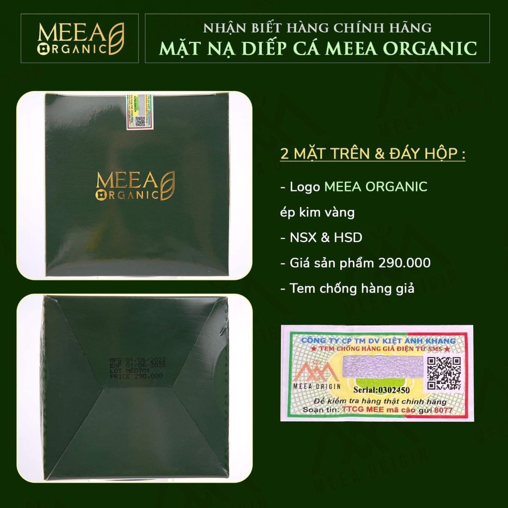 Mặt Nạ Diếp Cá Tái Sinh MeeA Organic 120g Dưỡng Trắng Da Giảm Mụn, Thâm, Se Khít Lỗ Chân Lông