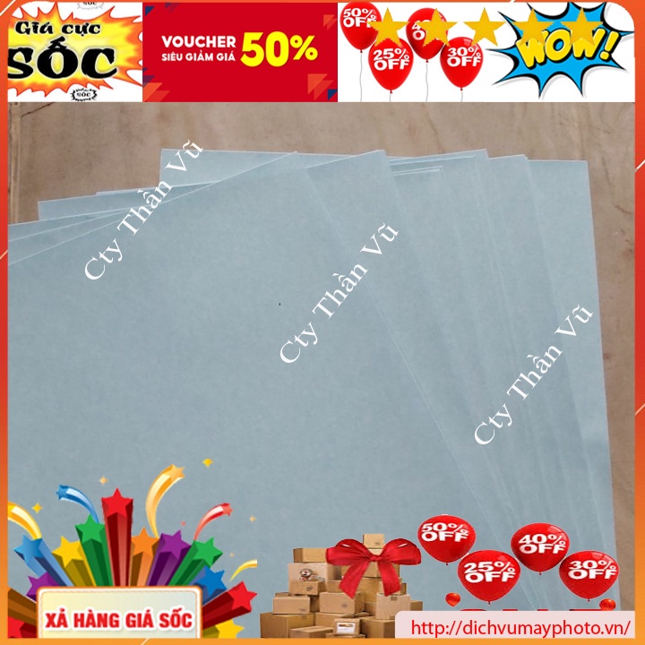 Decal đế xanh dán dính chuẩn giấy phẳng khổ giấy A5 xấp100 tờ bám mực tốt Kholinhkienmayin