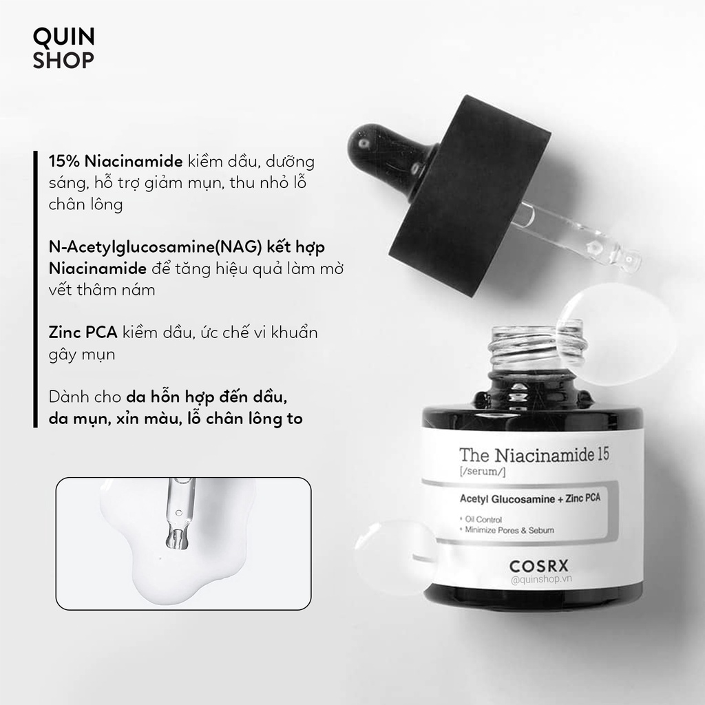 Tinh Chất Cấp Ẩm, Sáng Da, Ngăn Lão Hóa Cosrx The Retinol 0.5 Oil, Niacinamide 15, Vitamin C 23, Hyaluronic Acid 3 Serum