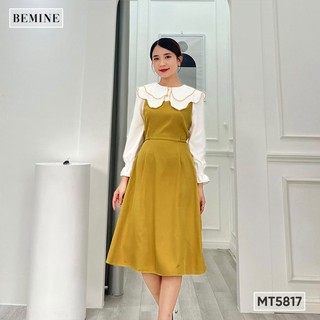 Đầm cổ gợn sóng tay bo chun bemine mt5817