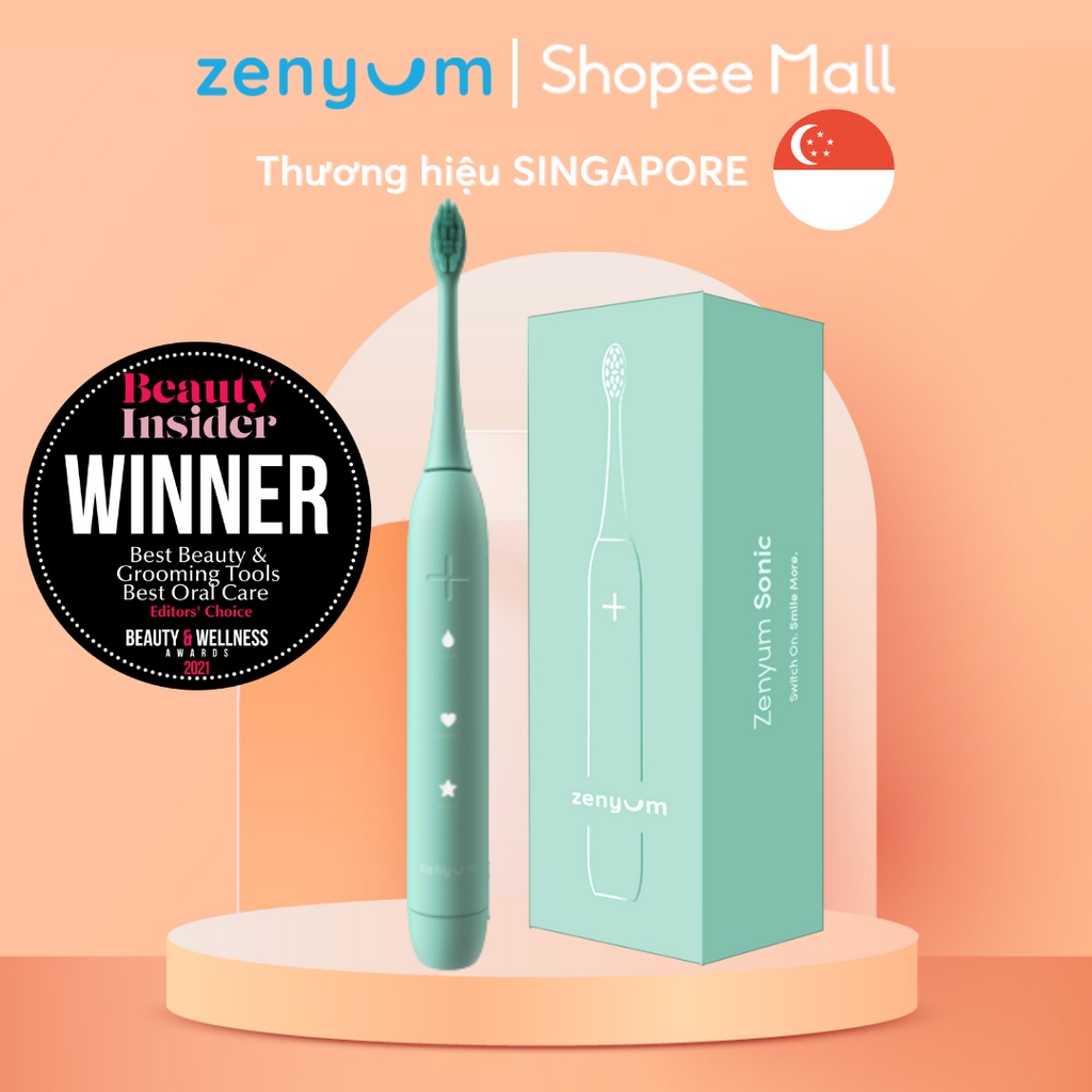 Bàn Chải Đánh Răng Điện Zenyum Sonic - Màu Xanh Mint - Công Nghệ Singapore