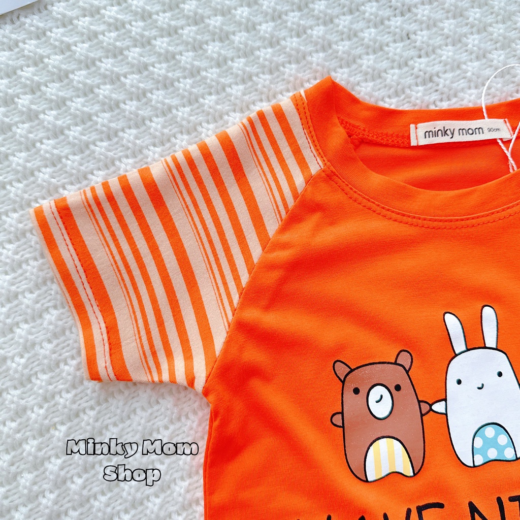 ☘SIZE ĐẠI☘ Bộ quần áo thun lạnh Minky Mom ngắn tay phối sọc 130 -180 loai 1
