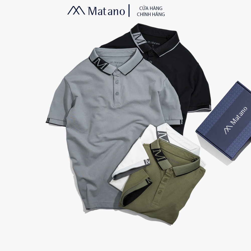 Áo phông polo thun nam MATANO PO032 đẹp, vải cá sấu cotton thoáng khí, chống nhăn, dệt họa tiết sang trọng, thanh lịch