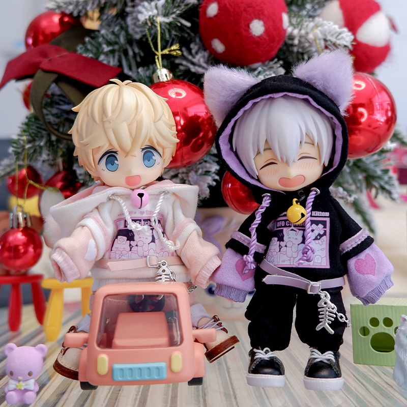 Bộ Áo hoodie + Quần Dài Cho Búp Bê Ob11 1 / 12 bjd 16cm