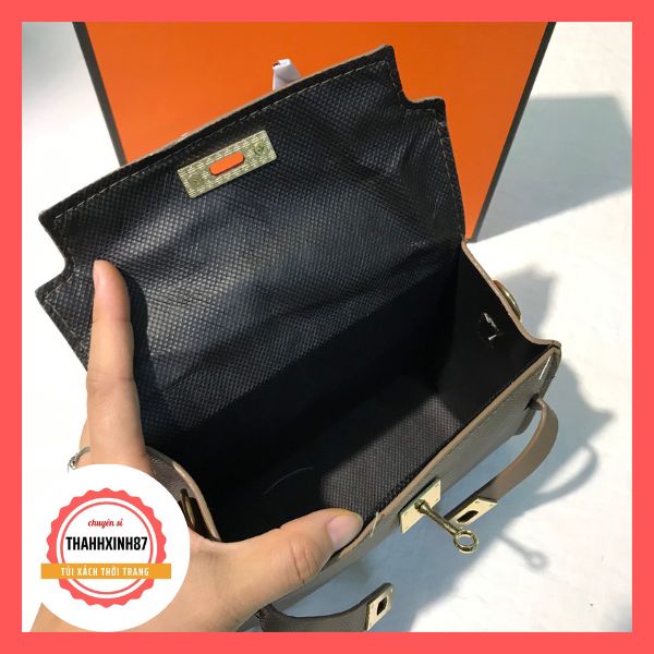 Túi hm size 19 da lì kèm hộp tặng khăn lụa