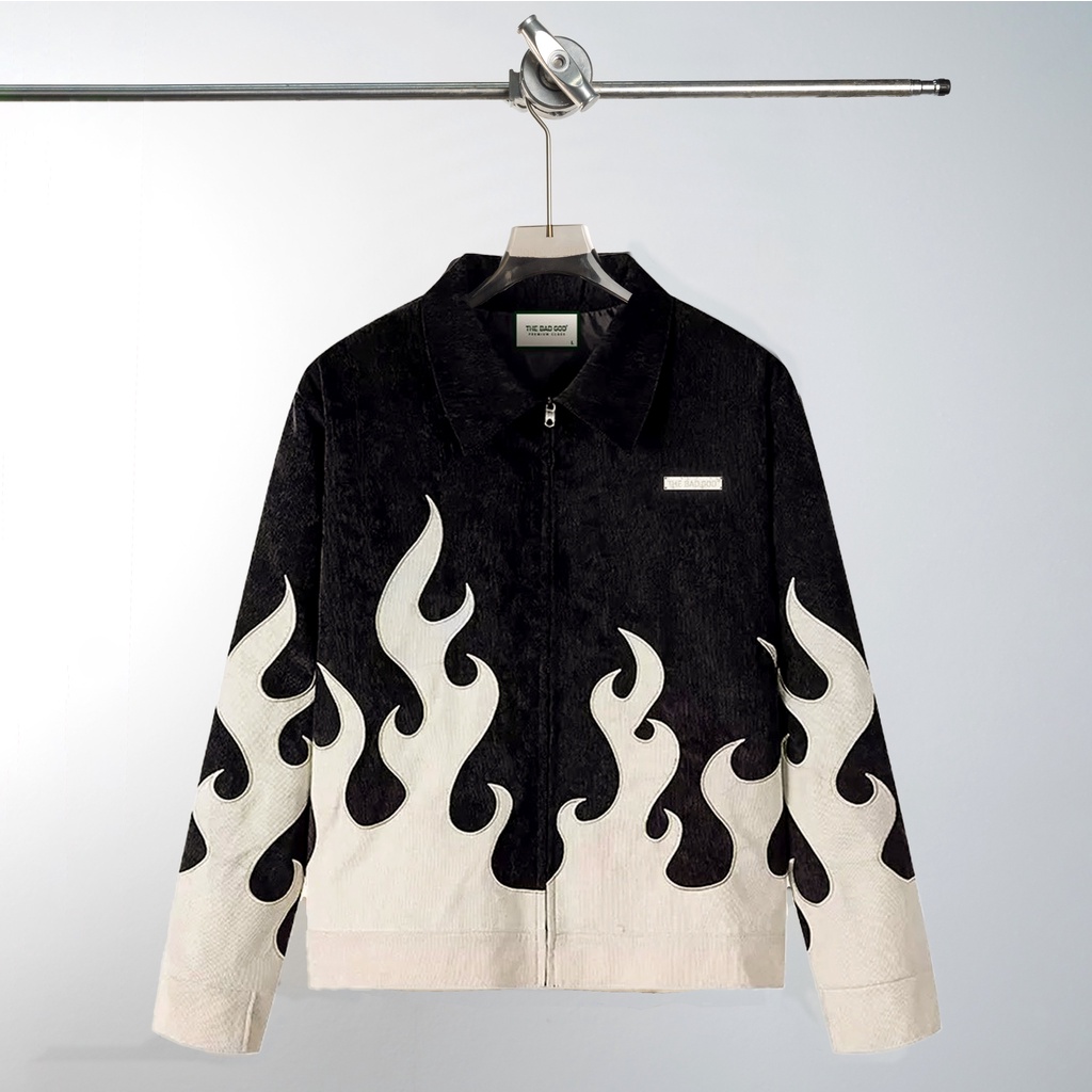 Áo khoác bomber varsity jacket The Bad God Fire of God