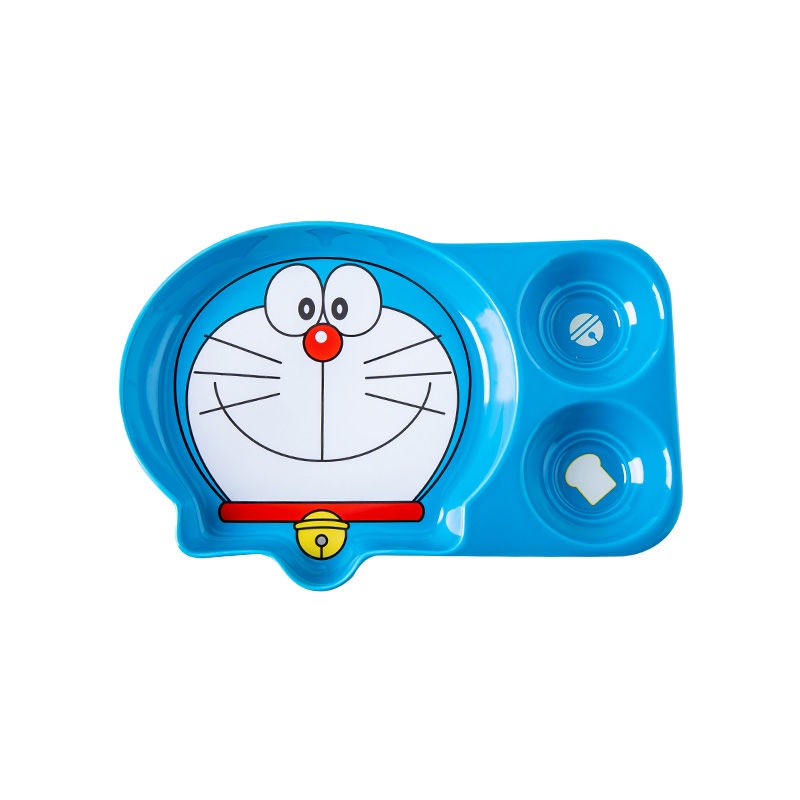 Doraemon Đĩa chia cho trẻ em Phim hoạt hình dễ thương Đĩa ăn tối Đĩa ăn ba tấm lưới Đĩa sứ chia đĩa Đĩa ăn tối cho trẻ em