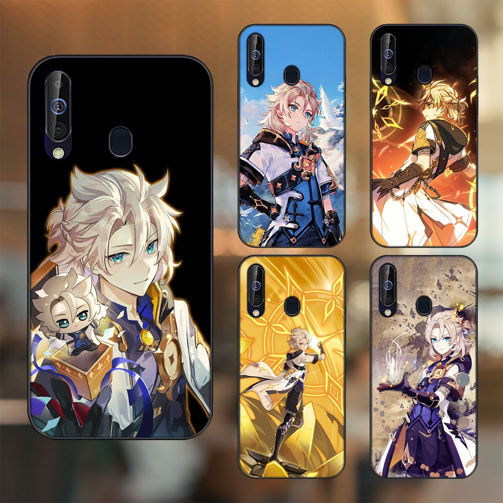 Ốp lưng Samsung A8s, A60, M30 viền đen in hình Albedo Genshin Impact