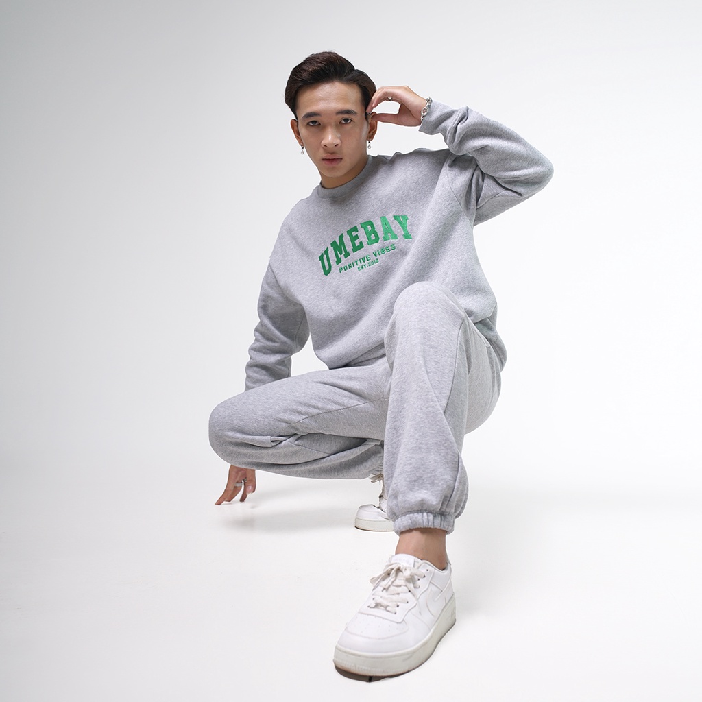 Quần jogger nam nữ nỉ bông unisex form rộng oversize Umebay, 100% cotton UJG02A