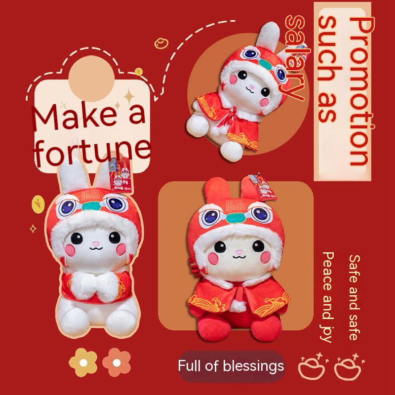 Thú Nhồi Bông Hình Thỏ Fubao Mừng Năm Mới
