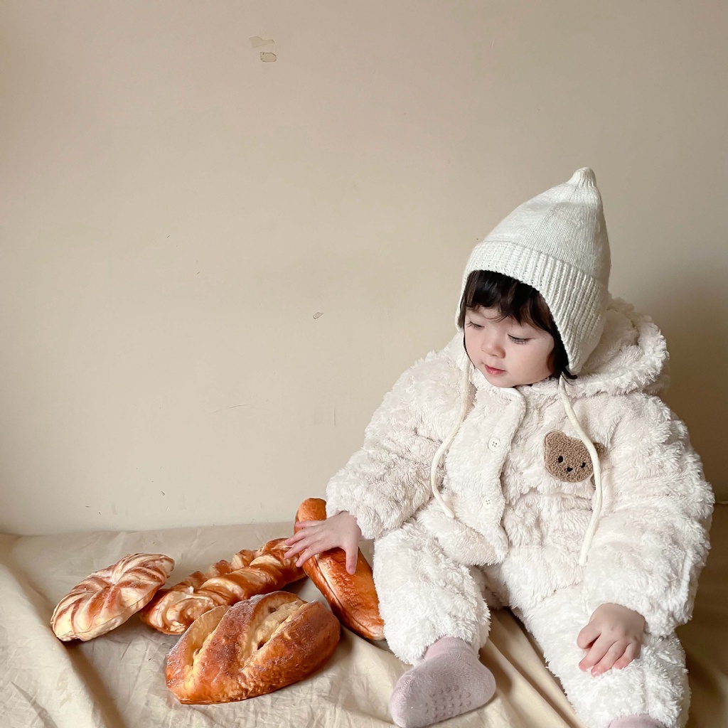 Bộ Đồ Hai Mảnh Áo Khoác Có Mũ Trùm + Quần Dài Bằng Vải Flannel Thời Trang Mùa Đông Ấm Áp Dành Cho