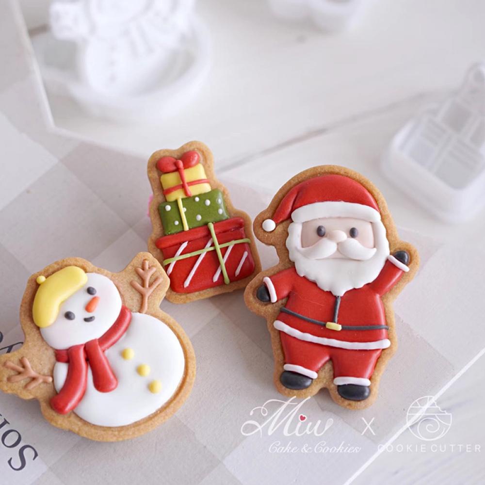 Khuôn Làm Bánh Quy Hình Ông Già Noel / Người Tuyết 3D Trang Trí Giáng Sinh / Năm Mới