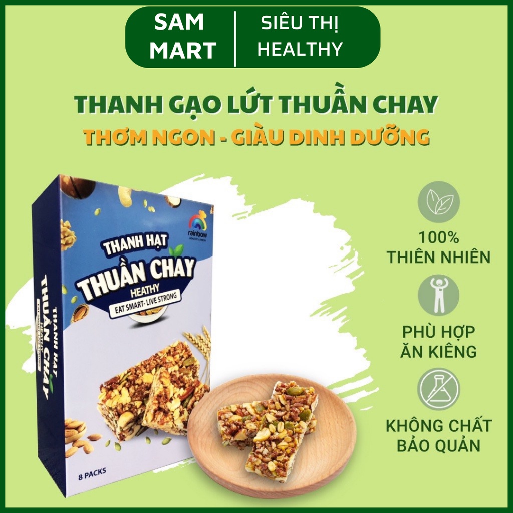 Thanh Hạt Thuần Chay Rainbow Thanh Hạt Ngũ Cốc Chay Ăn Kiêng Giàu Dinh Dưỡng Hỗ Trợ Giảm Cân