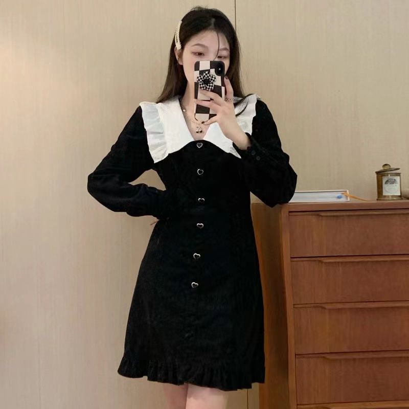 Đầm maxi Tay Dài Màu Tím Đính Nút Kiểu Pháp Thời Trang Cho Nữ Plus Size