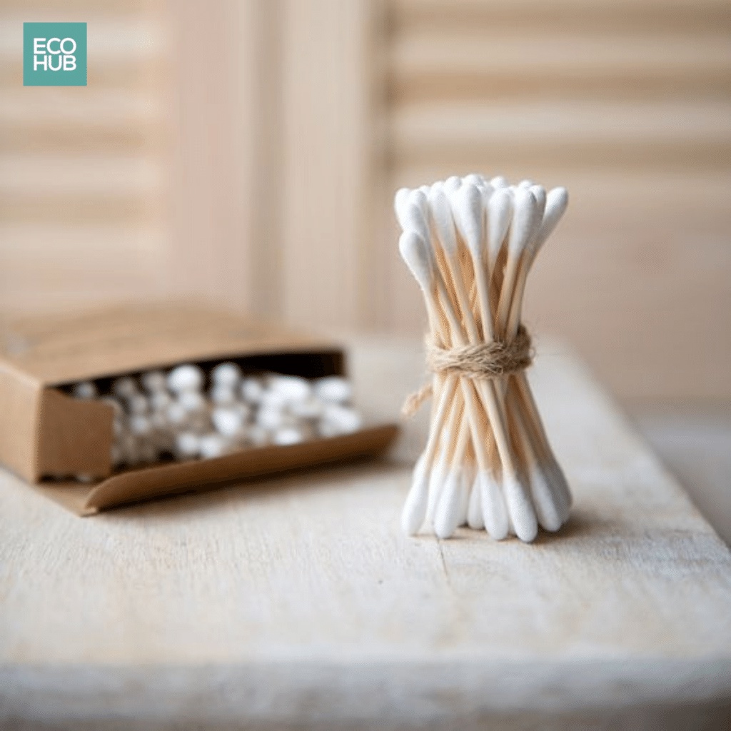 Tăm bông ECOHUB cán tre thân thiện môi trường loại tốt kích thước 8cm