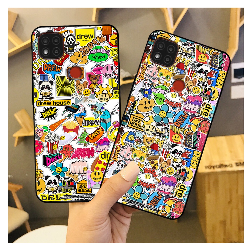 Ốp lưng Xiaomi Redmi 9C in hình drew mascot, skull, shark.Ốp drew cute,cool ngầu
