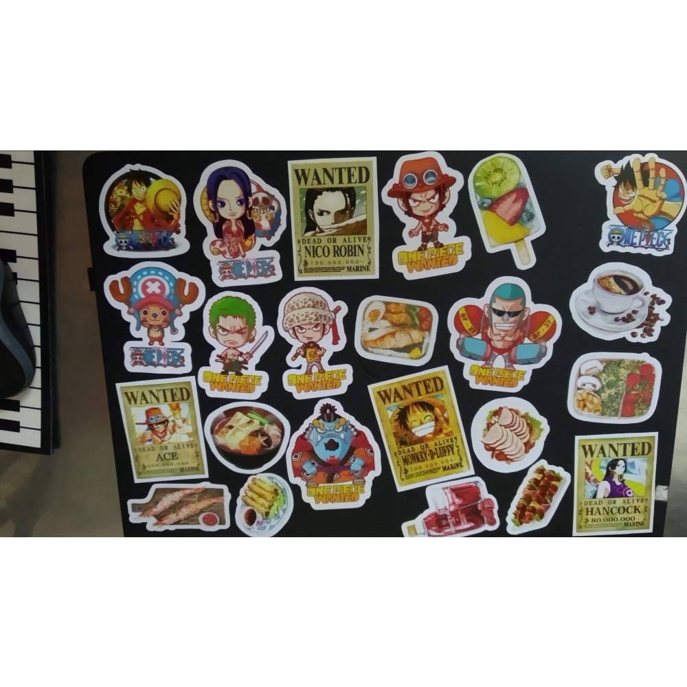 Decal Sticker ONE PIECE Nhựa PVC, không thấm nước, dán nón bảo hiểm, xe, laptop, Vali