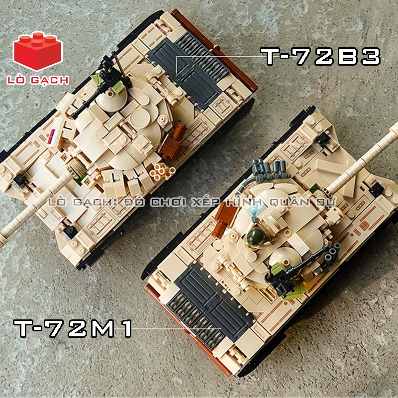 Bộ xếp hình xe tăng T72B3 T72M1 quân đội Liên Xô Nga 770 chi tiết