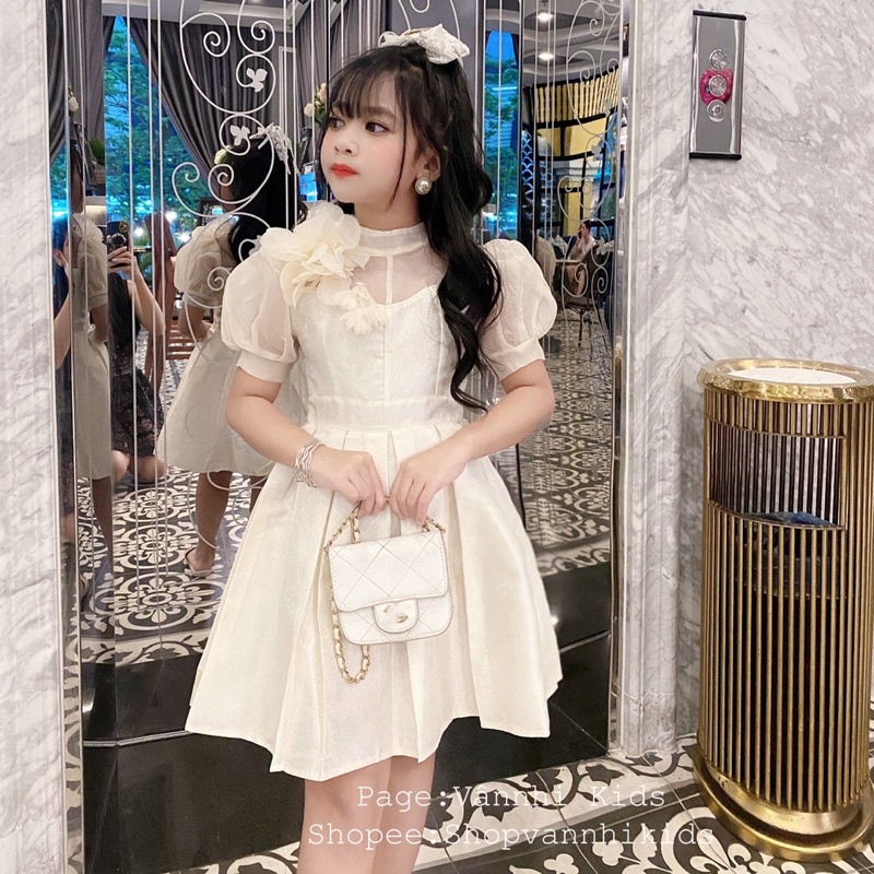 Váy Tacta Nhũ Đính Hoa Cho Bé 13kg - 42kg