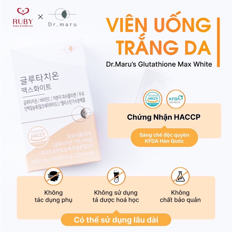 viên uống trắng da DR.MARU's glutathione MaxWhite ( nội địa HÀN QUỐC) (90viên)
