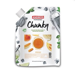  Mứt Chunky DƯA LƯỚI & ĐÀO túi 1kg - hương vị mới HOT HIT - nguyên liệu trà sữa 
