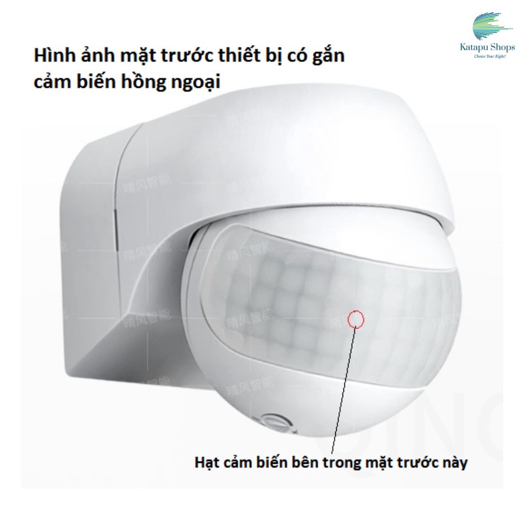 Công tắc hồng ngoại gắn tường bật tắt đèn tự động công suất lớn 1200W