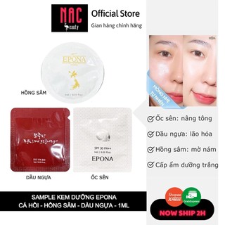 [Xả hàng - Sample 1ml] Mẫu dùng thử Kem Dưỡng Trắng Nâng Tone Epona Premium Snail Tone Up Cream SPF 30 PA++ 1ml