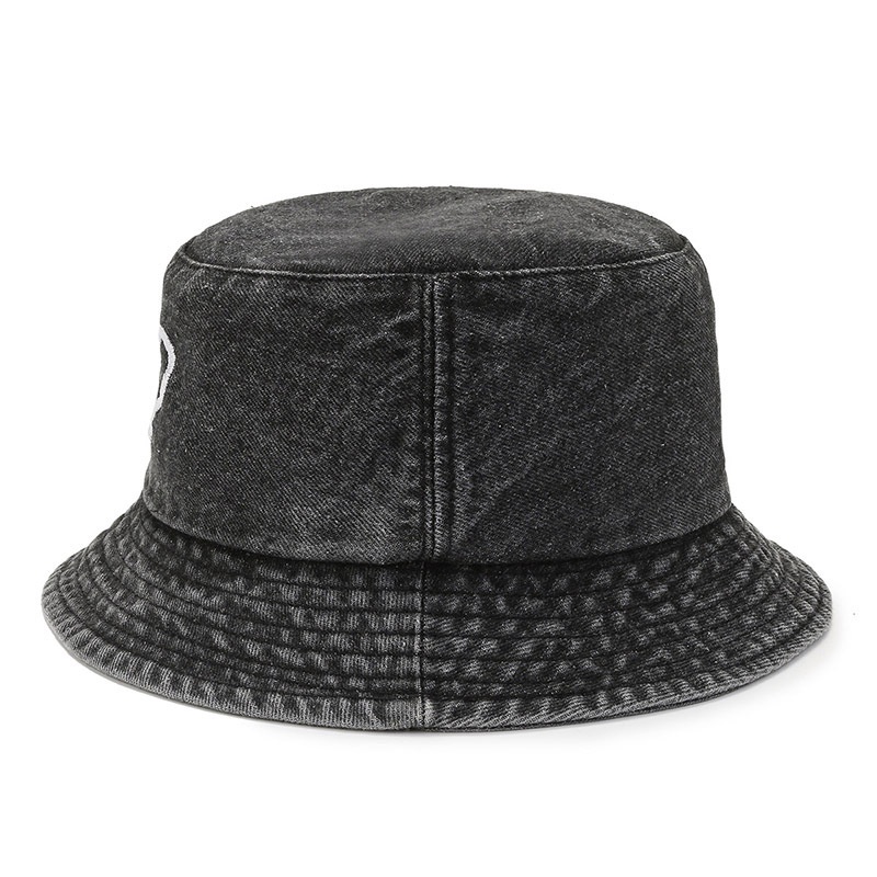 Mộc®Mũ denim trào lưu phong cách mới Hàn Quốc thêu tay trái tim thời trang dành cho nứ