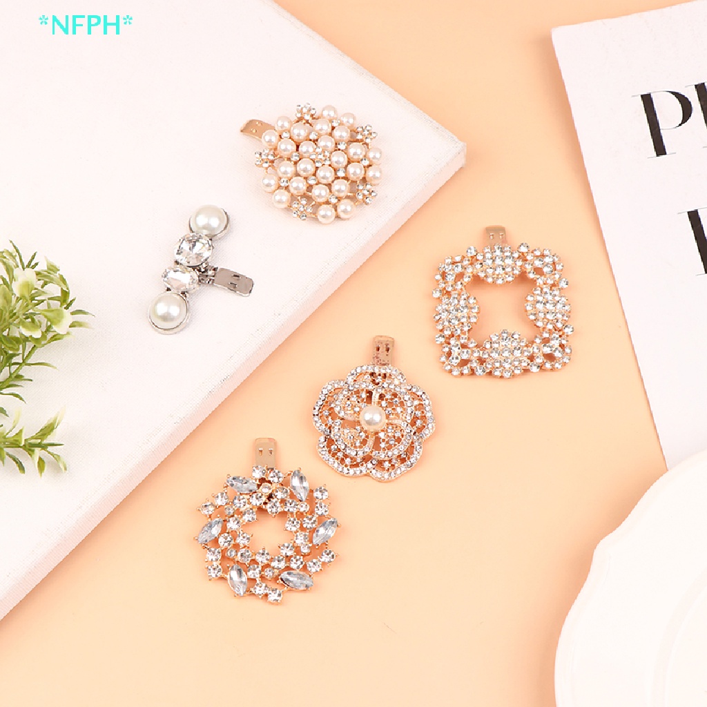 1 Cặp Phụ Kiện Ngọc Trai Giả Tự Trang Trí Giày Độc Đáo Mới