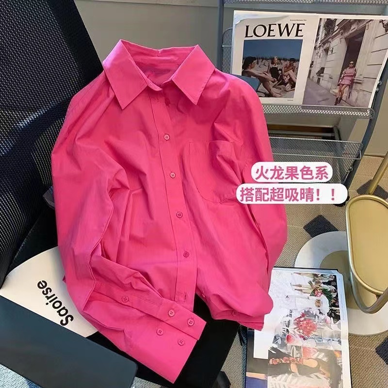 Áo Sơ Mi Nữ Dài Tay Dáng Rộng Phong Cách Hàn Quốc Baju Baju Wanita Lengan Panjang Hàng Mới Có Sẵn