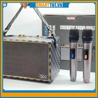 Loa bluetooth QiXi SK-2036 kèm 2 micro karaoke chính hãng, Loa To, Bass Mạnh, hàng đẹp Smarttnt.vn