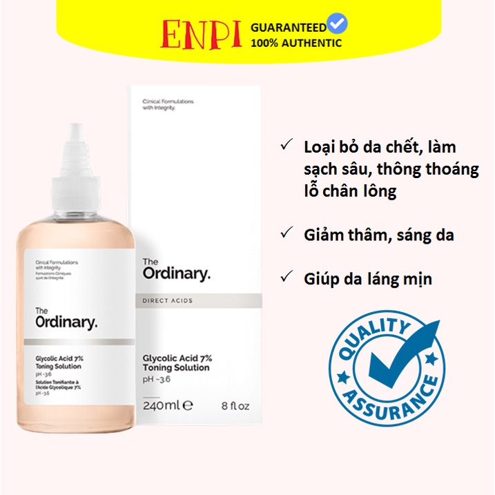 Toner tẩy da chết - Glycolic Acid 7% Toning Solution  – The Ordinary