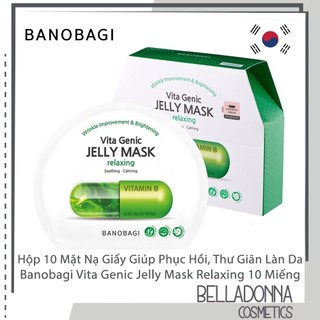 Hộp 10 Mặt Nạ Giấy Giúp Phục Hồi, Thư Giãn Làn Da Banobagi Vita Genic Jelly Mask Relaxing