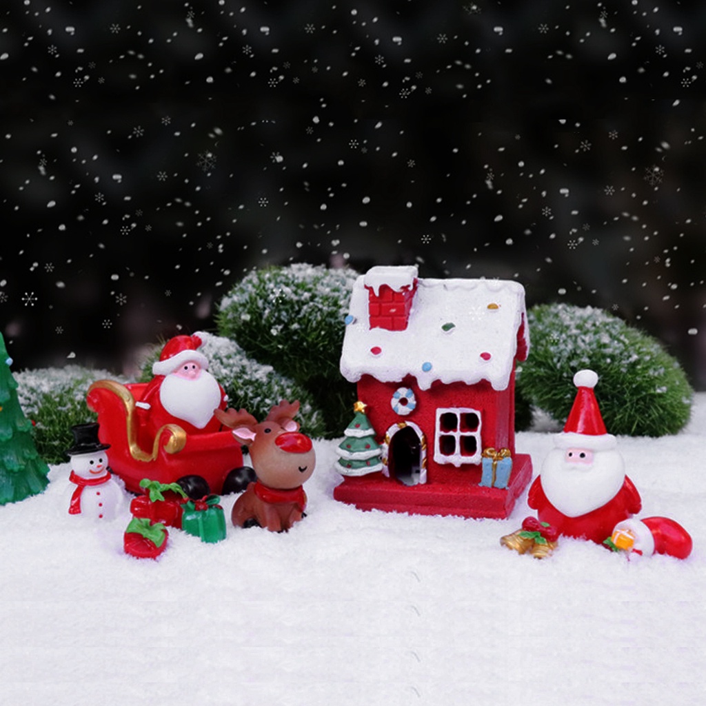 Mô hình ông già Noel, người tuyết, cây thông, trang trí tiểu cảnh Giáng Sinh, Christmas terarrium