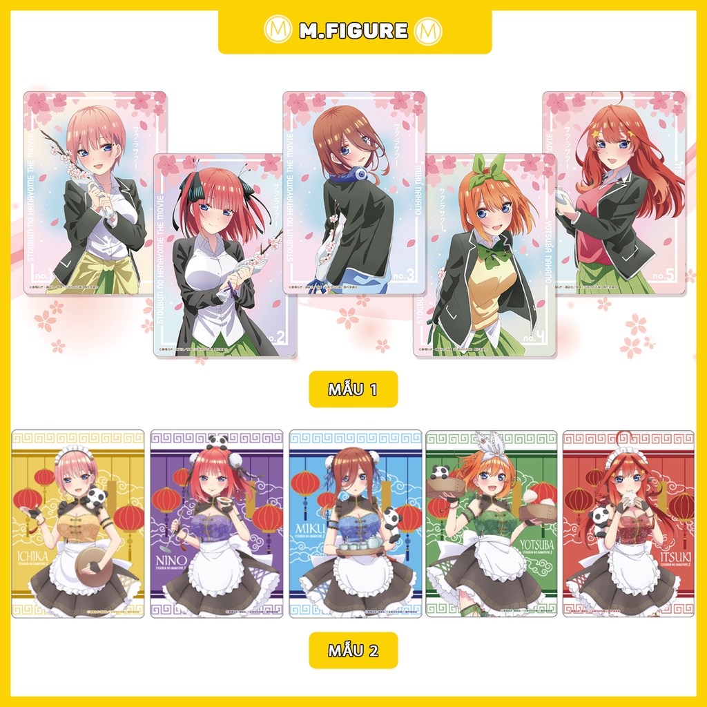 THẺ DIỆN MẠO NHÀ CÓ 5 NÀNG DÂU - Gotoubun No Hanayome - Visual Sheet - Blind Pack